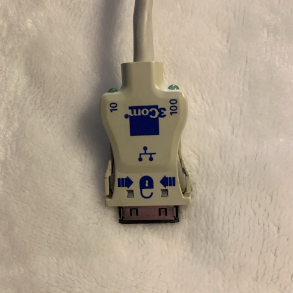 3Com PCMCIA Ethernet Dongle Cable Adapter 07-0337-002‎